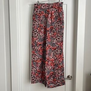 H&M Floral Wide Leg Pants w/Elastic Waistband
